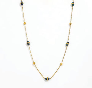 Beaded Stone Gold Necklace  - 1