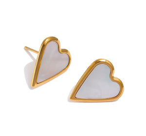 Shell Heart Studs  - 1