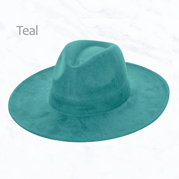 Suede Large Eaves Peach Top Fedora Hat