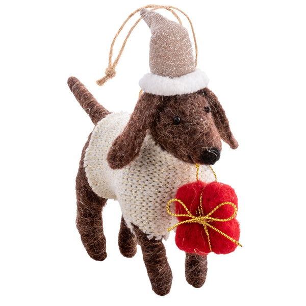 Holiday Hound Felt Ornament