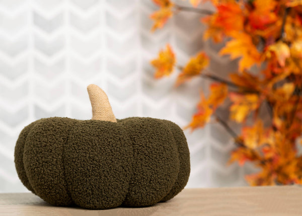 Green Sherpa Pumpkin Pillow