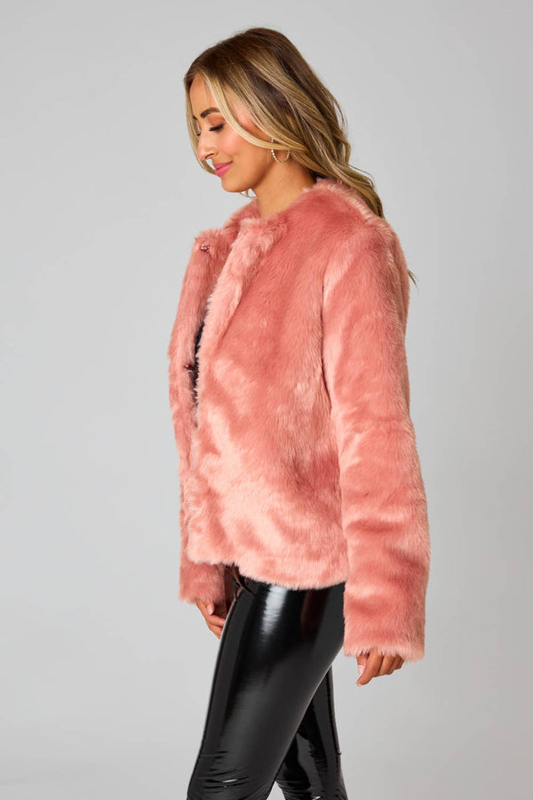 Baddie Champagne Faux Fur Jacket