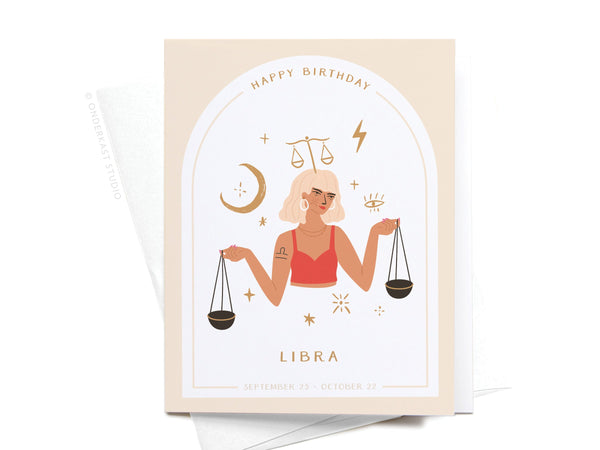 Happy Birthday Libra Zodiac Greeting Card – RS