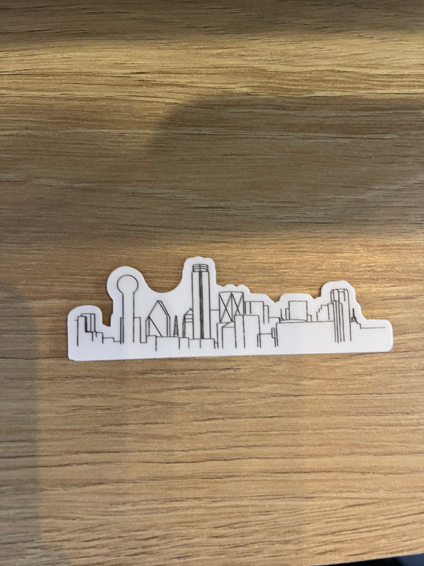 Dallas Skyline Black and White Sticker