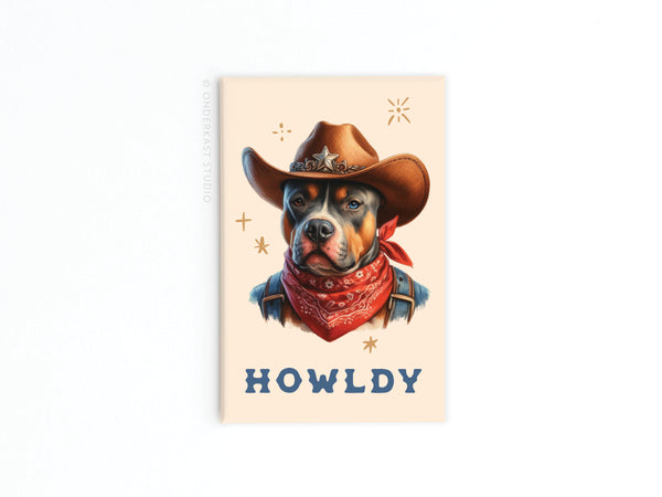 Howldy Cowboy Dog Refrigerator Magnet