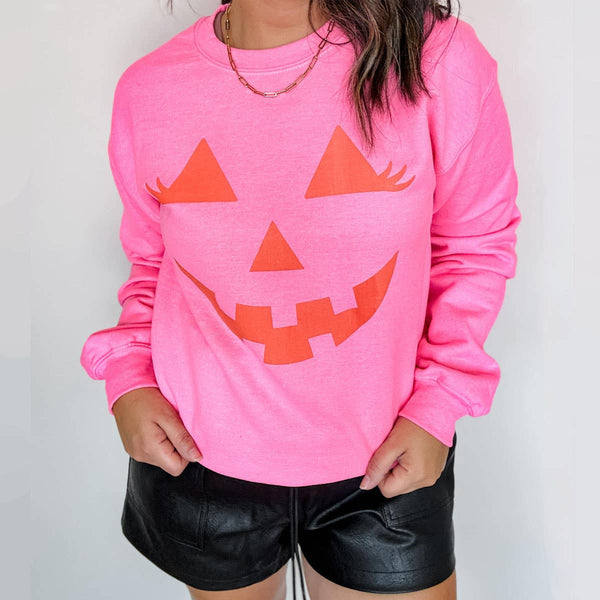 Halloween Pumpkin Face Crewneck Sweatshirt