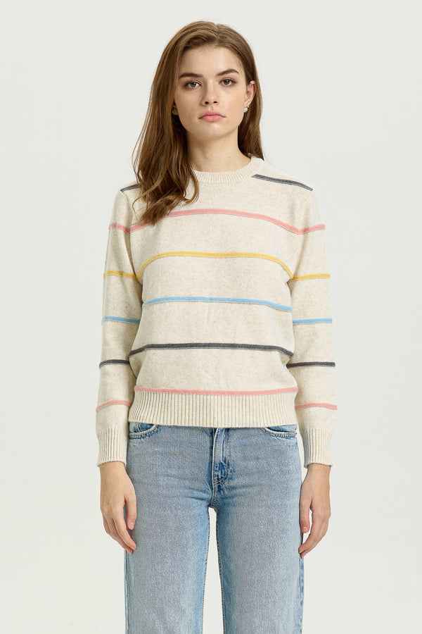 Pastel Striped Crewneck Sweater