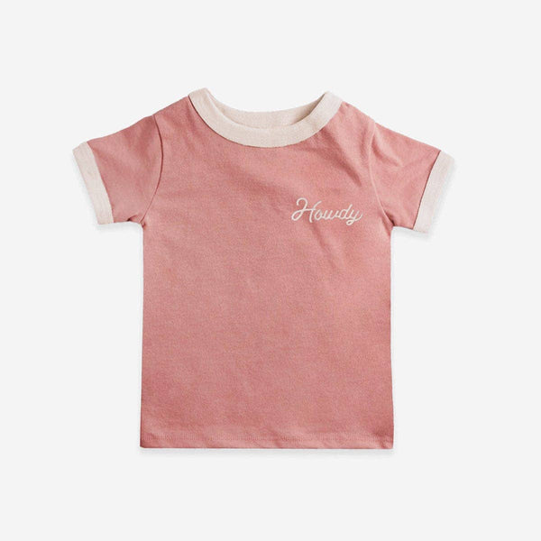 Kids Howdy Vintage Ringer - Pink