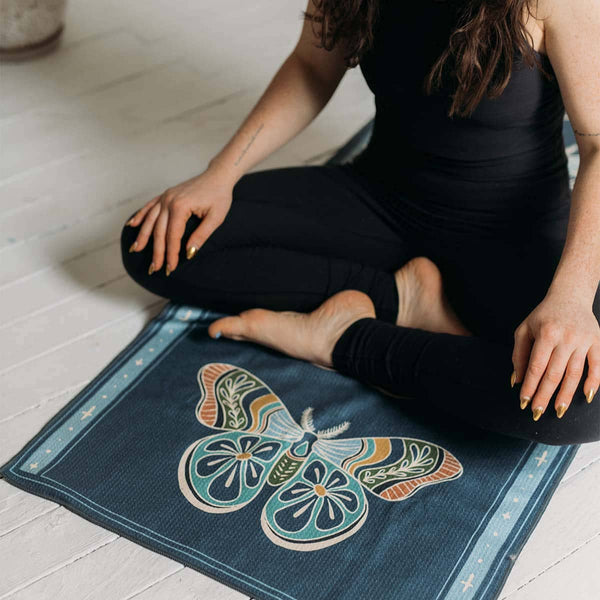 Painted Moth Yoga Towel