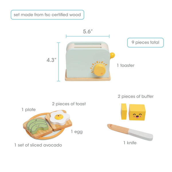 Brunch Time Wooden Toaster Set