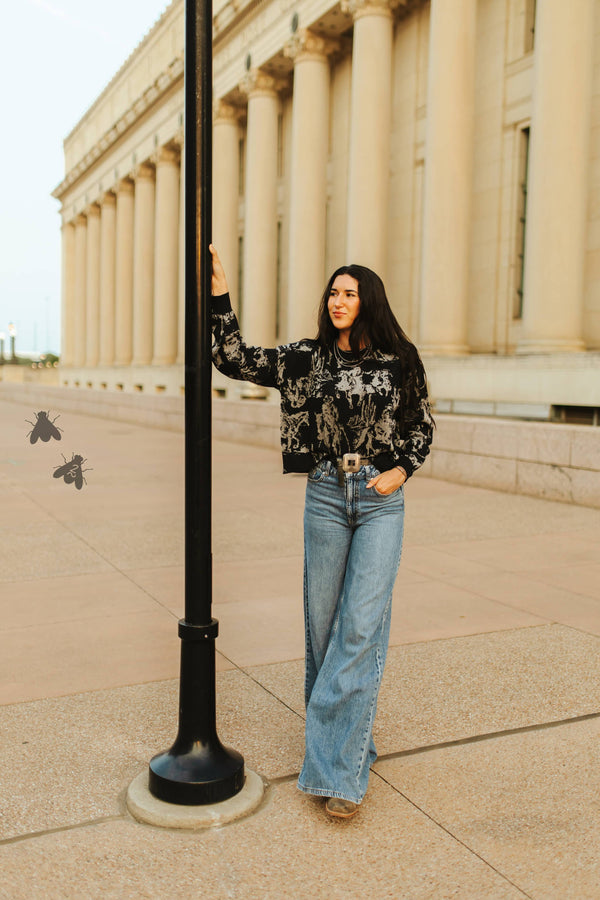 Rhinestone Cowboy Crop  Sweater