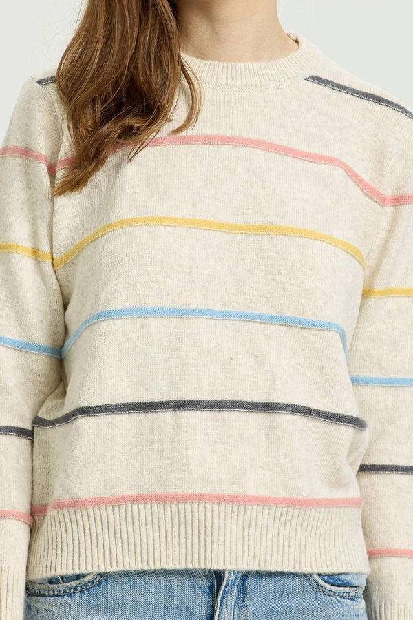 Pastel Striped Crewneck Sweater