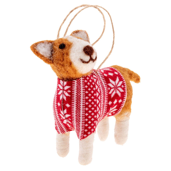 Holiday Hound Felt Ornament