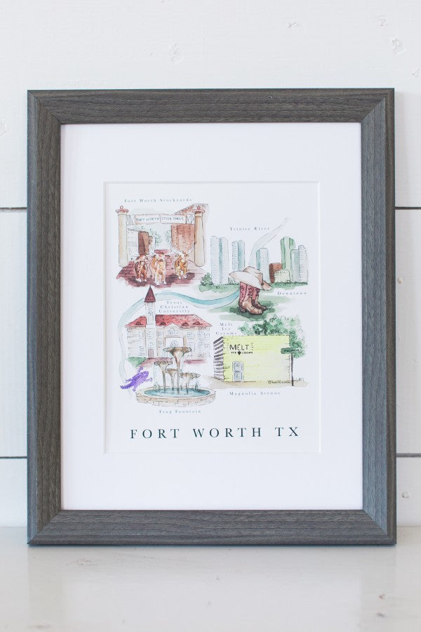 Fort Worth City Map Print