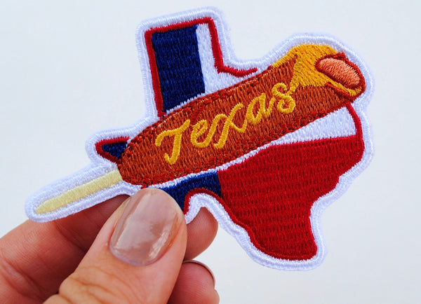 Texas Corn Dog Iron-On Patch - 2