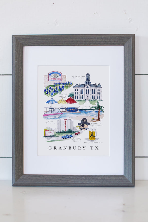 Granbury City Map Print - 1