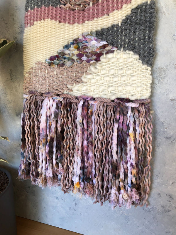 Pink & Grey Dyed Woven Wall Art - 3