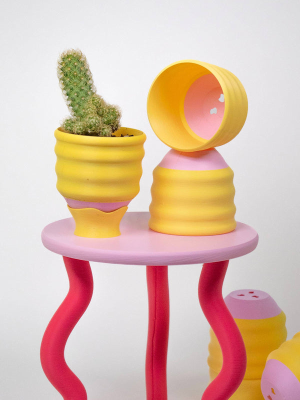 3" Small Wiggle Planters: Strawberry Lemonade