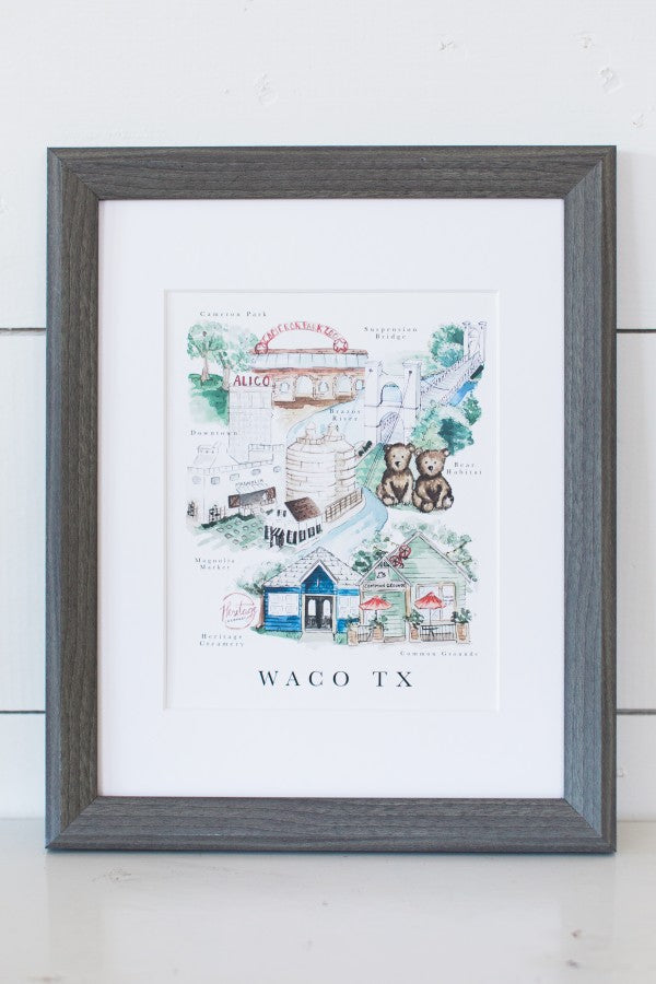 Waco City Map Print