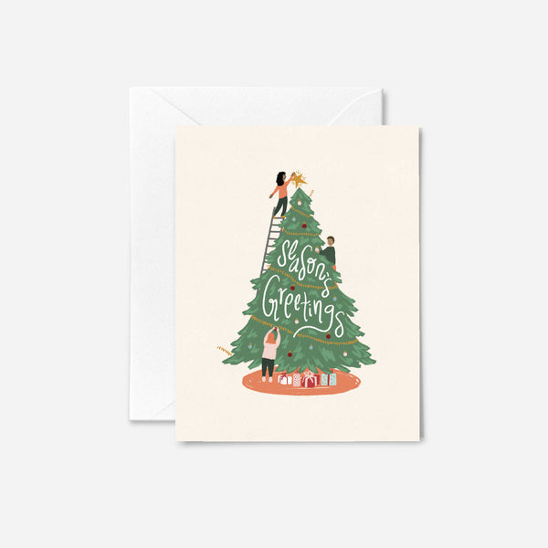 Tree Trimming Christmas Card